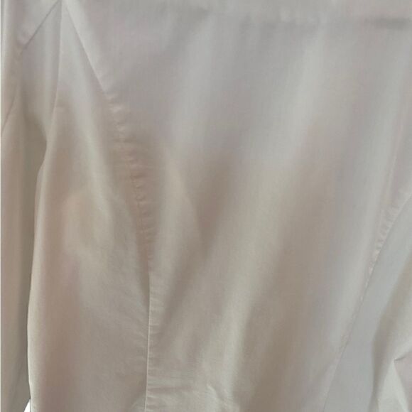 EUC Dalia Collection Long White Blouse with Ruffles - Picture 8 of 11